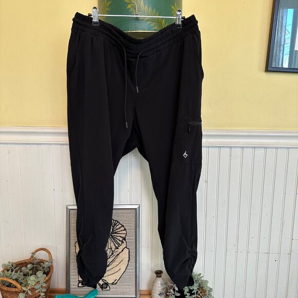 Torrid 12 Sold Black Joggers Happy Camper pull on stretch waist draw string - Picture 1 of 8